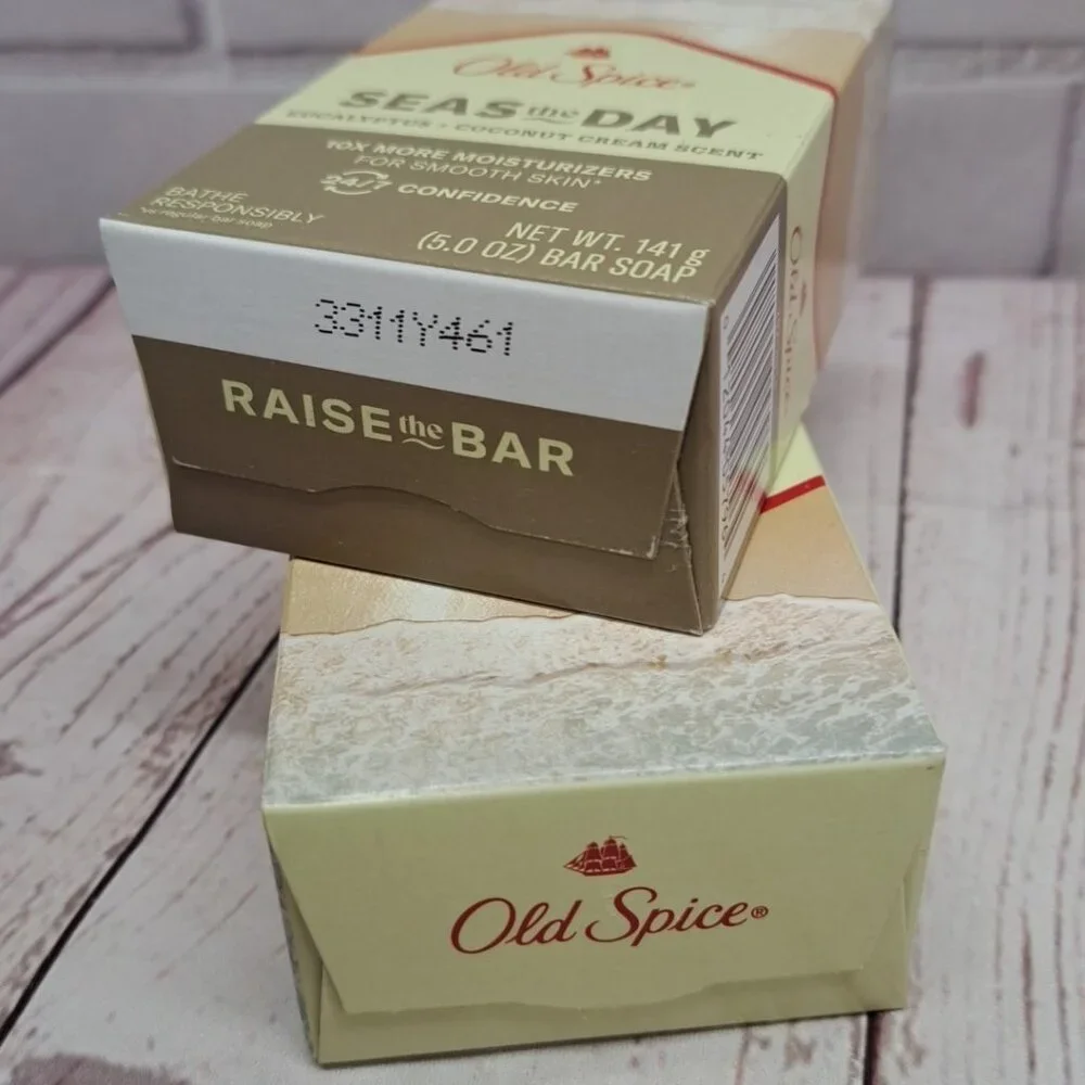 2 Old Spice Seas The Day, Eucalyptus Coconut Bar Soap 5oz Each  Discontinued